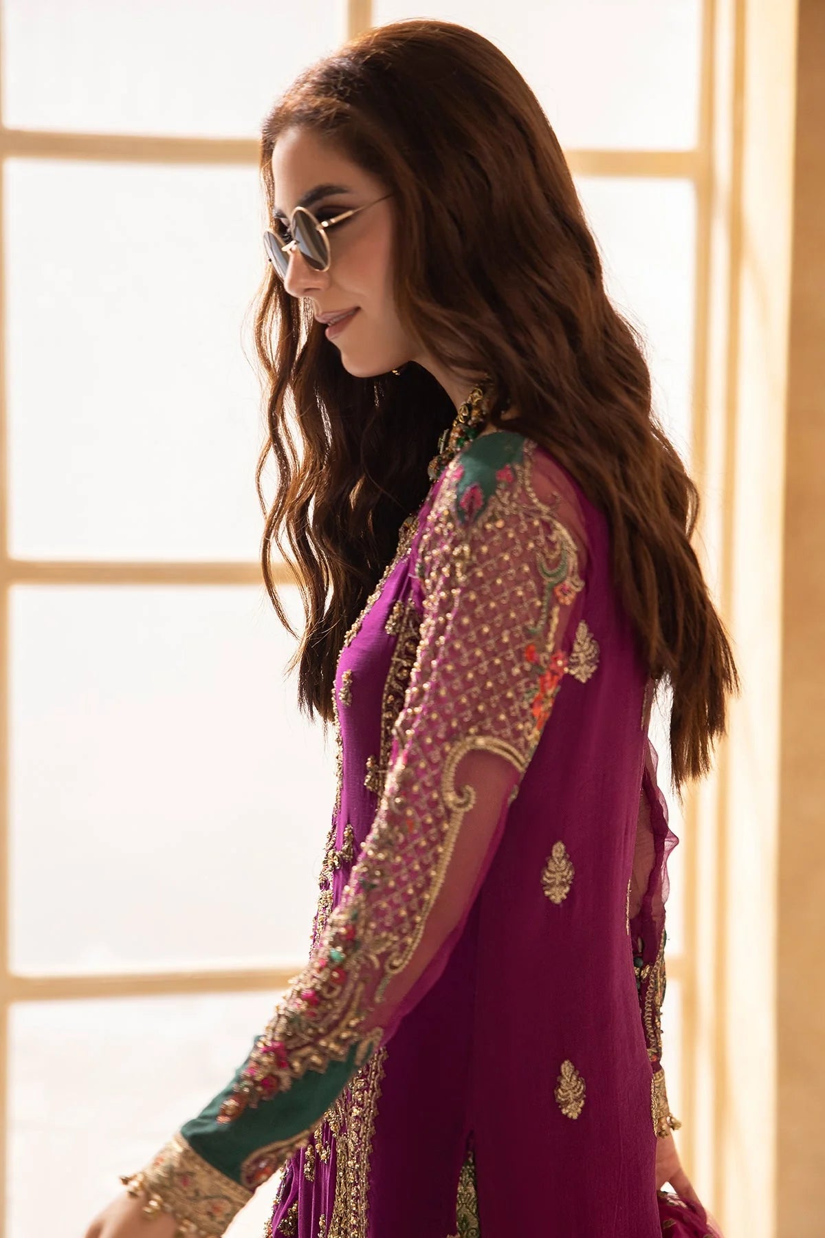 03-Piece Organza Suit With Embroidery - Ready To Wear