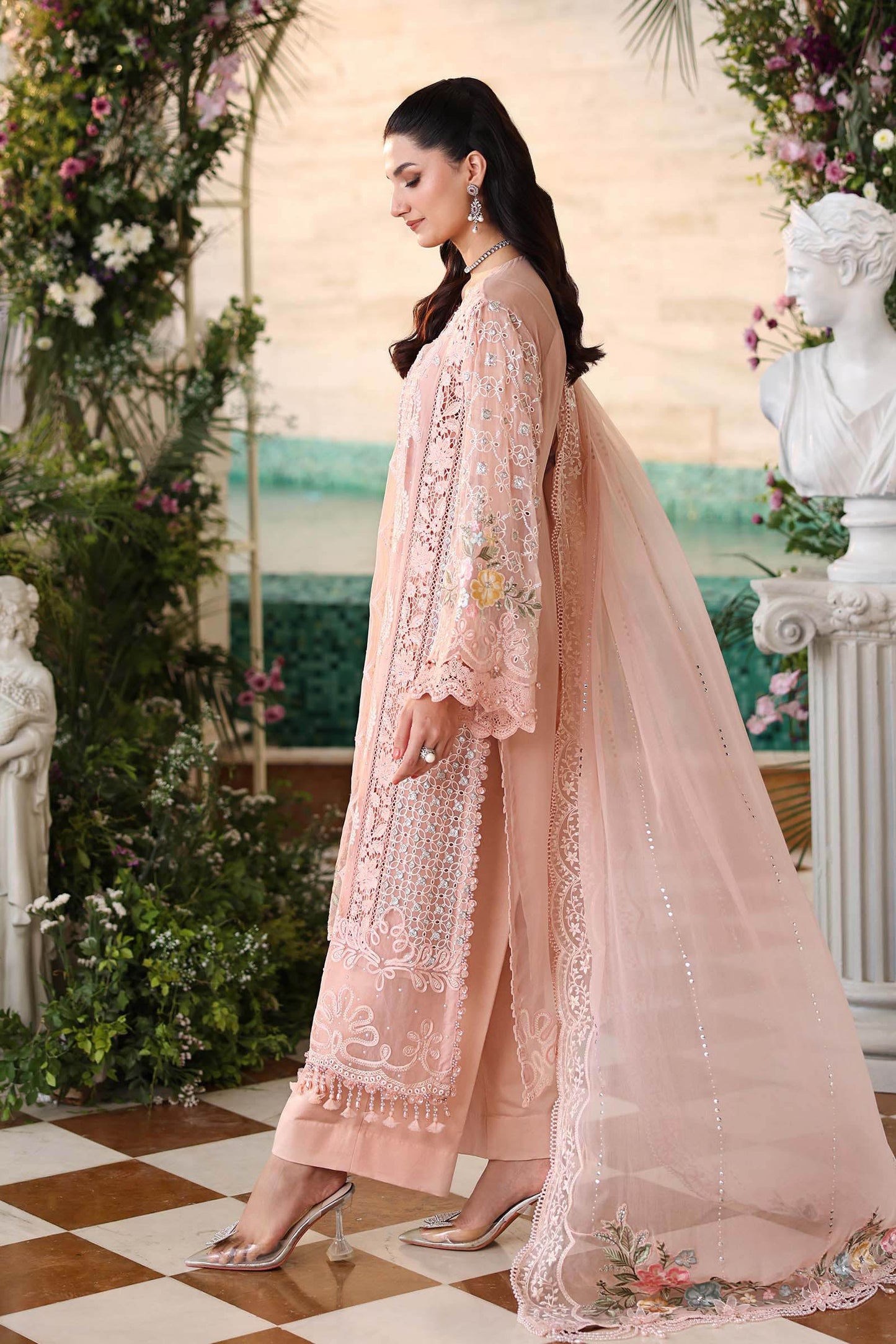 03-Piece Chiffon Suit With Heavy Embroidery - Ready To Wear