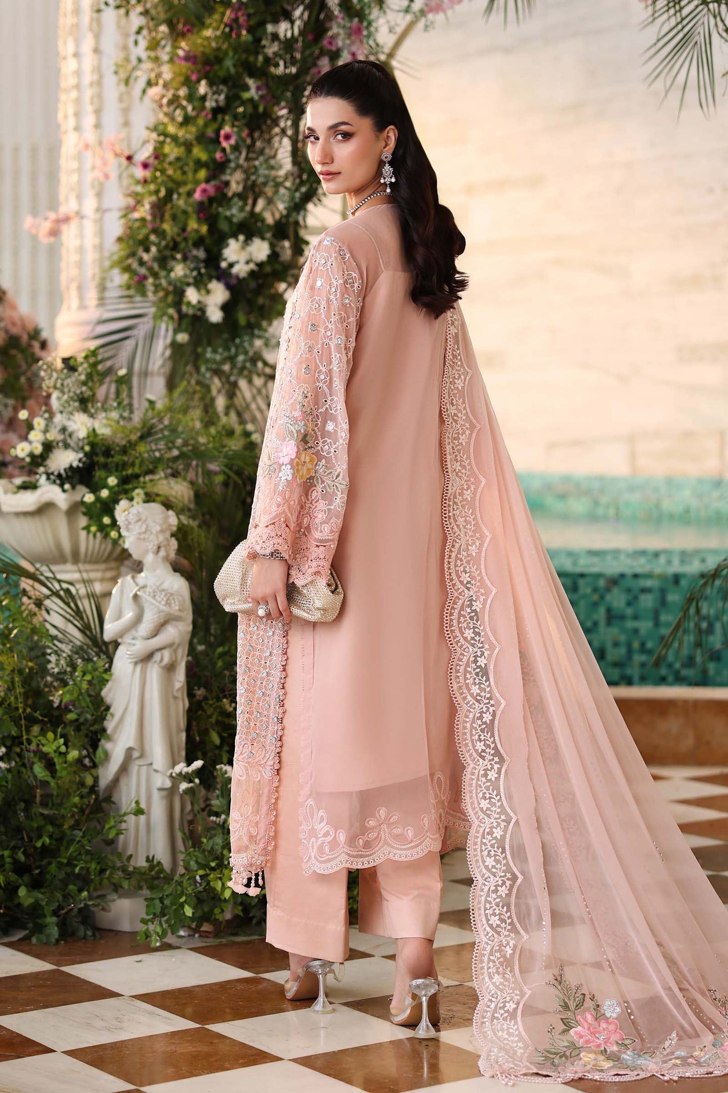 03-Piece Chiffon Suit With Heavy Embroidery - Ready To Wear