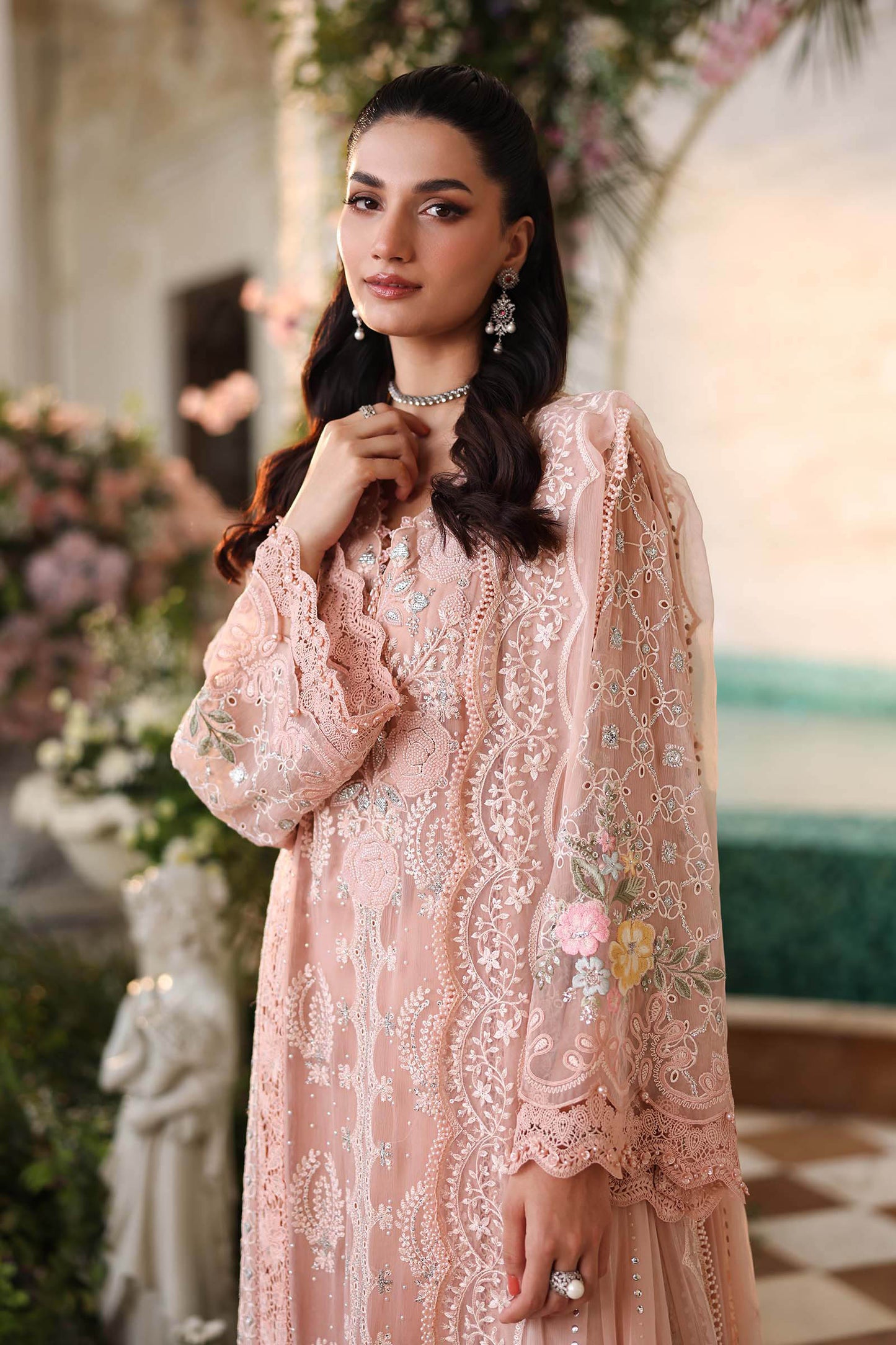 03-Piece Chiffon Suit With Heavy Embroidery - Ready To Wear