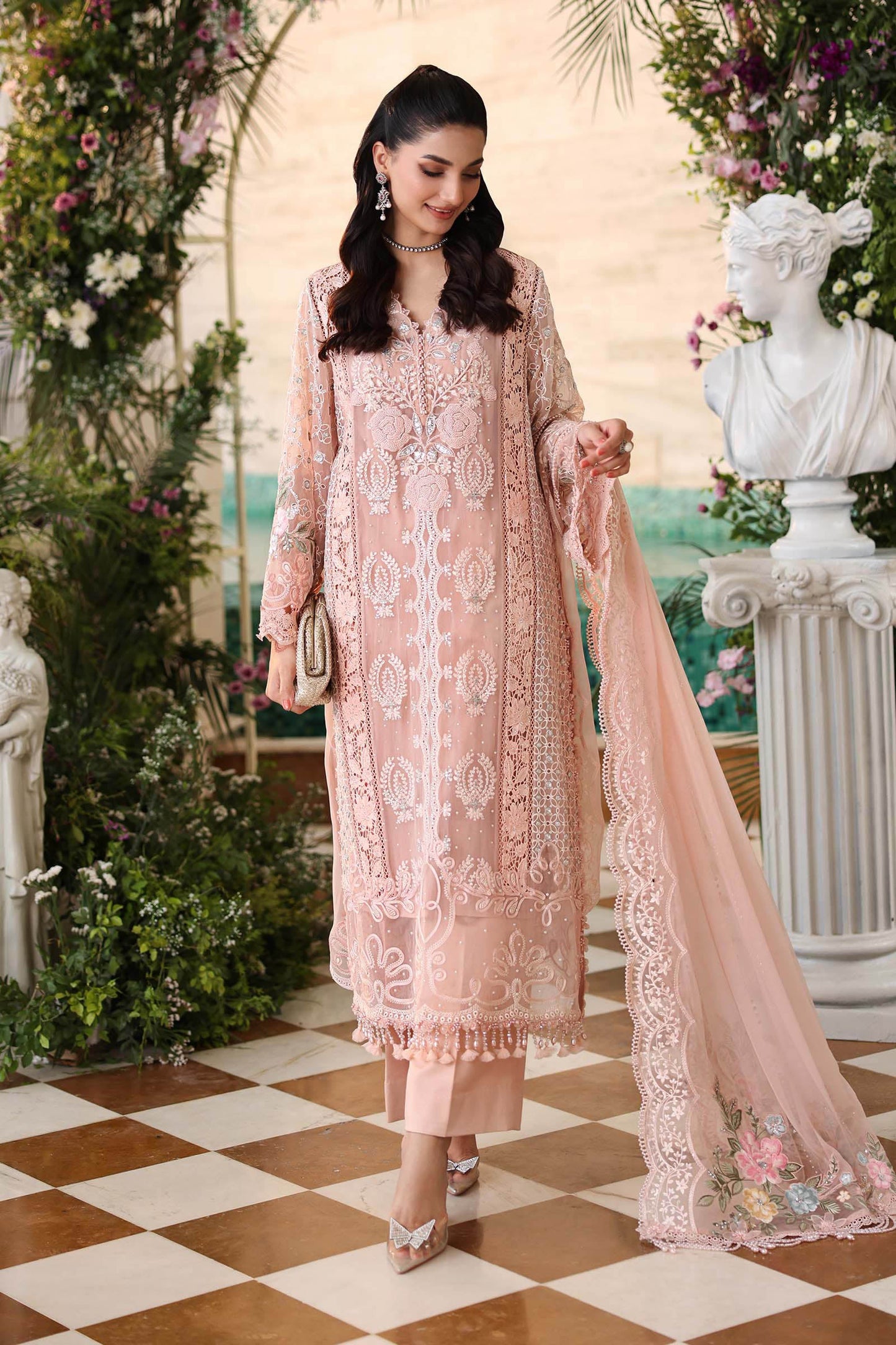 03-Piece Chiffon Suit With Heavy Embroidery - Ready To Wear