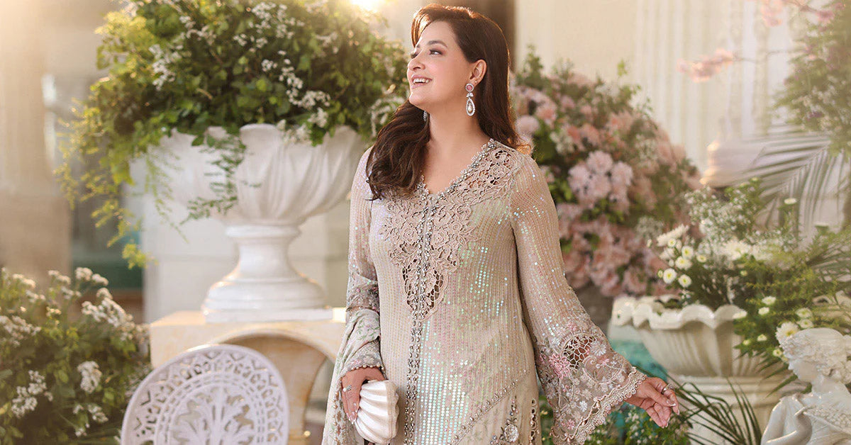 03-Piece Chiffon Suit With Heavy Embroidery - Ready To Wear