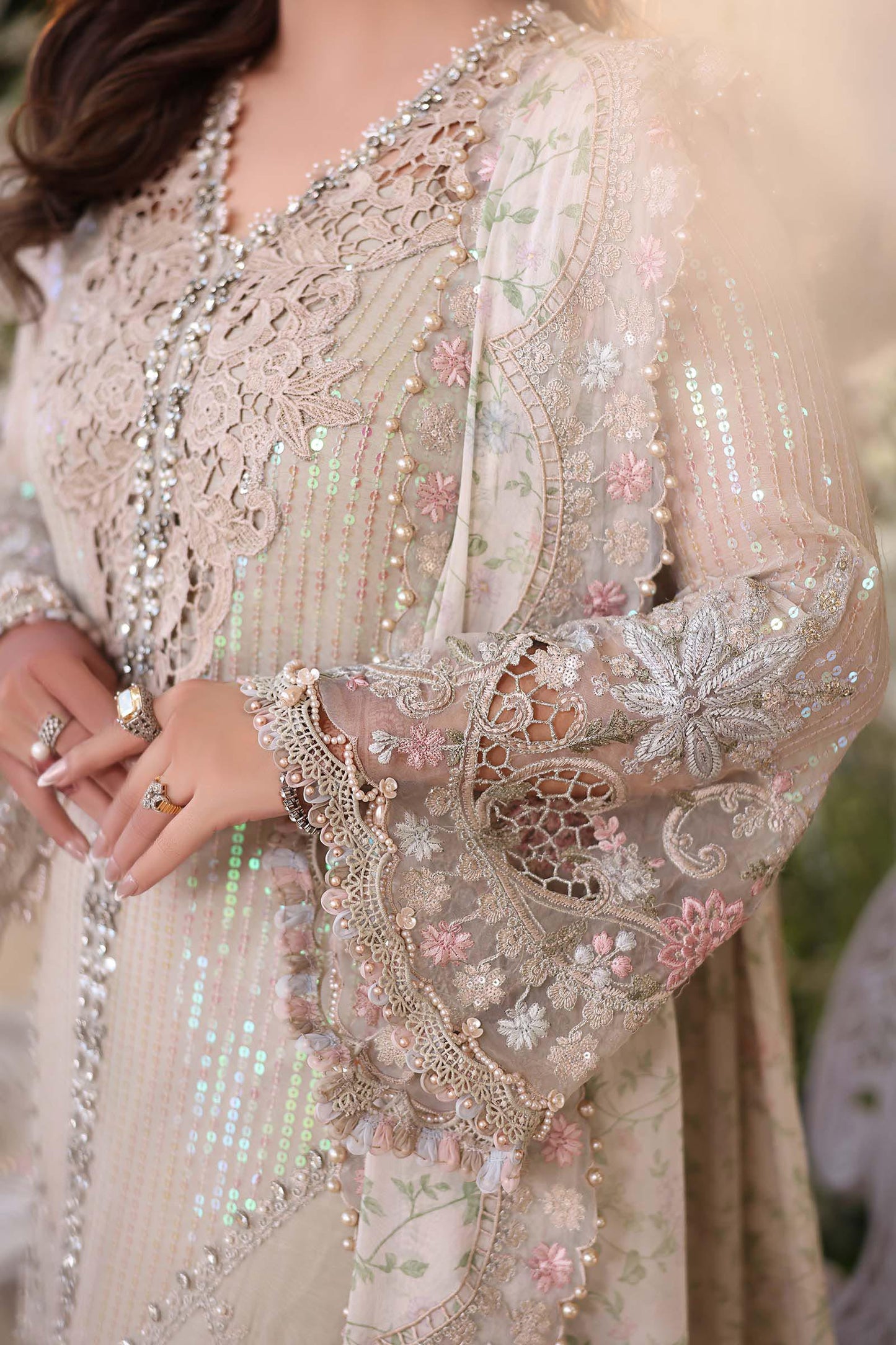 03-Piece Chiffon Suit With Heavy Embroidery - Ready To Wear