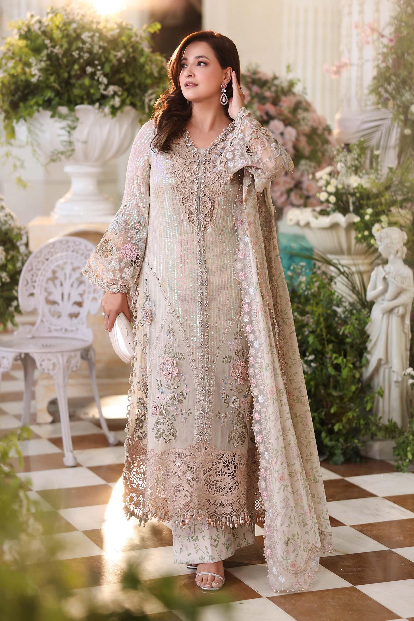 03-Piece Chiffon Suit With Heavy Embroidery - Ready To Wear