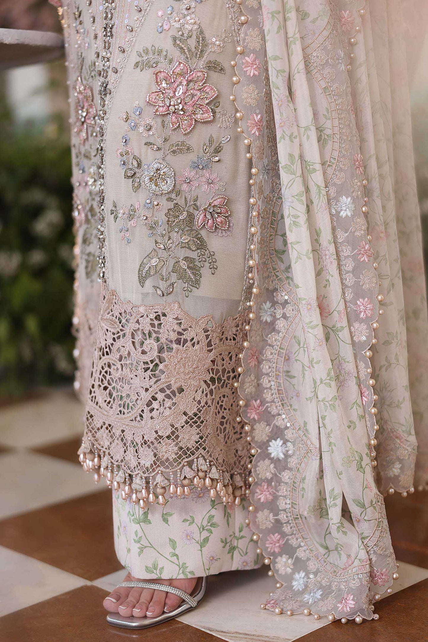 03-Piece Chiffon Suit With Heavy Embroidery - Ready To Wear