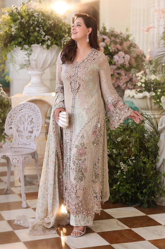 03-Piece Chiffon Suit With Heavy Embroidery - Ready To Wear