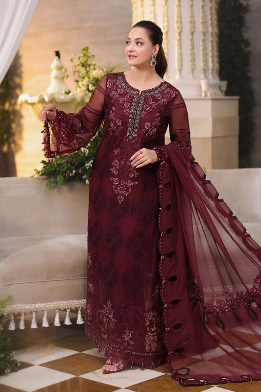 03-Piece Chiffon Suit With Embroidery - Ready To Wear