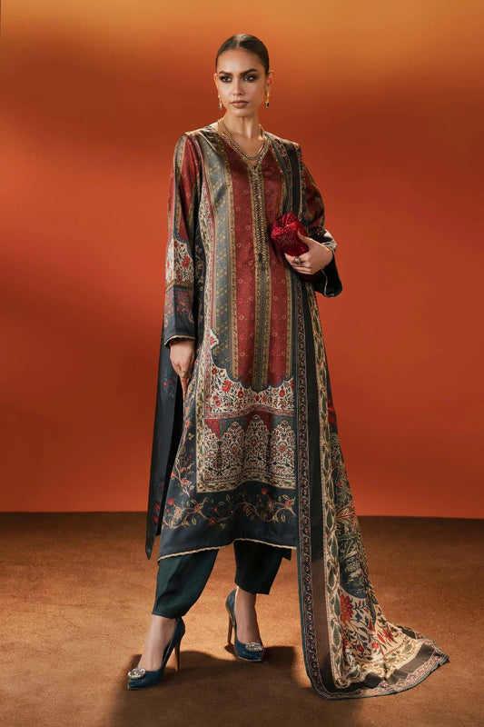 03-Piece Printed Lawn Suit With Chiffon Dupatta | Ready To Wear