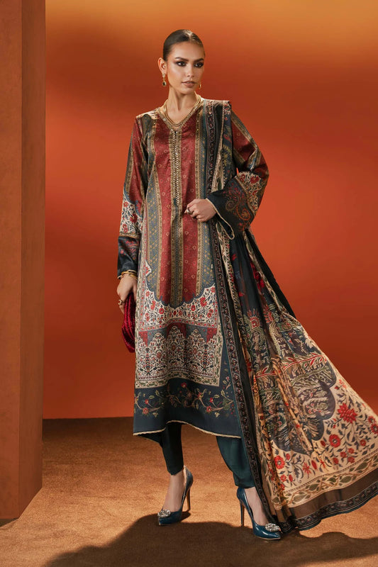 03-Piece Printed Lawn Suit With Chiffon Dupatta | Ready To Wear