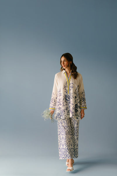 3 Piece Digital Silk Printed Cord Set - Ready To Wear