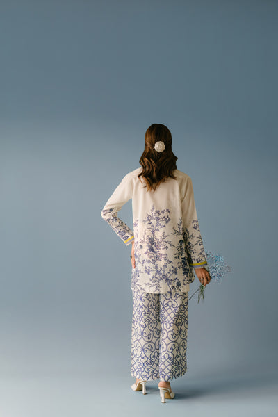 3 Piece Digital Silk Printed Cord Set - Ready To Wear