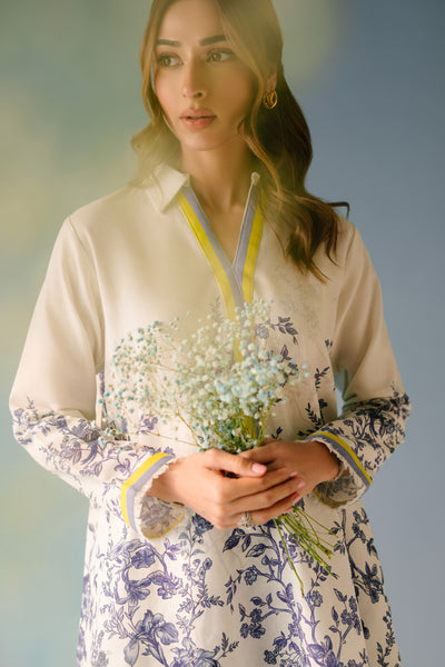 3 Piece Digital Silk Printed Cord Set - Ready To Wear