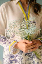 3 Piece Digital Silk Printed Cord Set - Ready To Wear