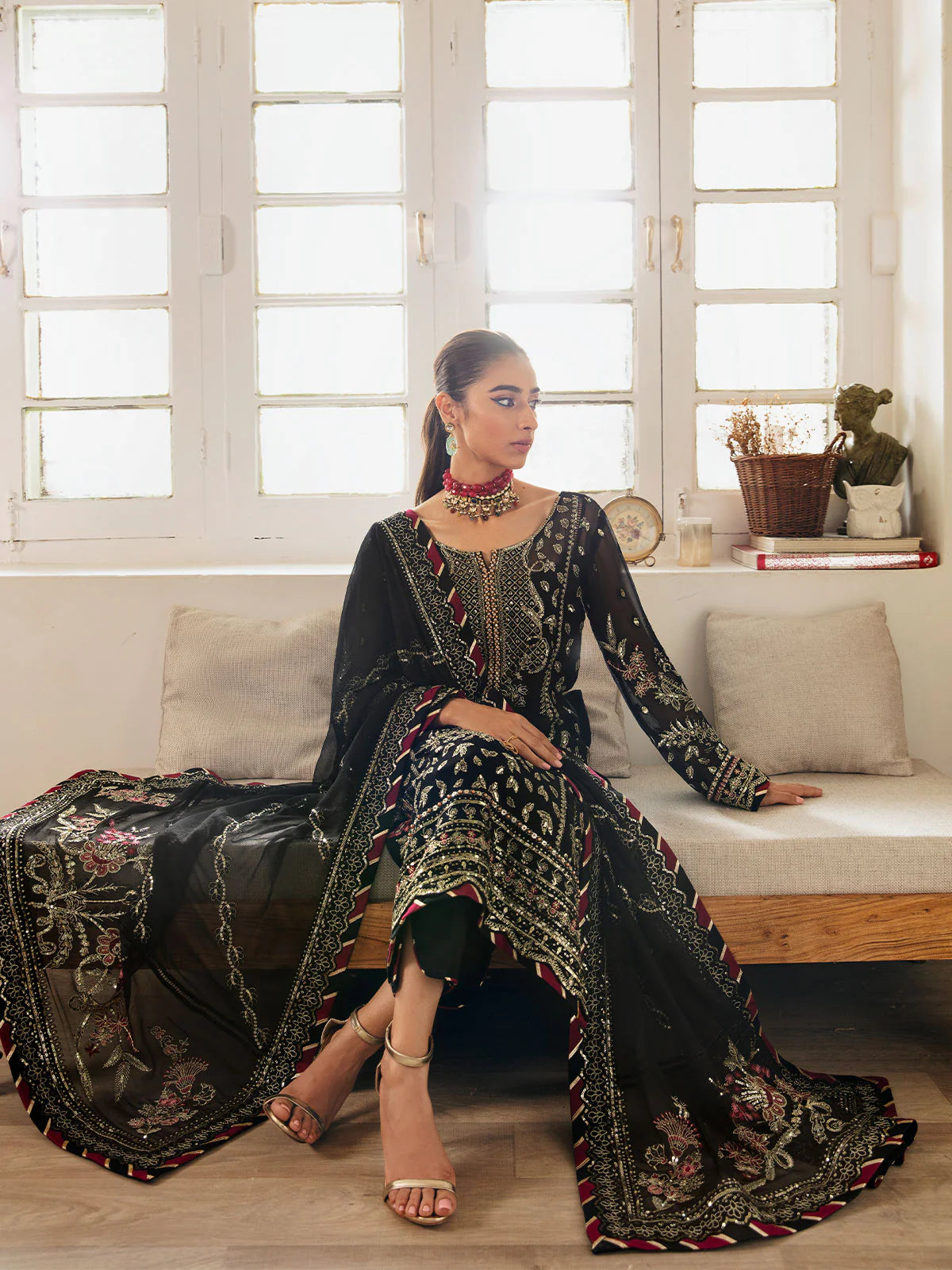 03-Piece Heavy Embroidery Chiffon Suit | Ready To Wear