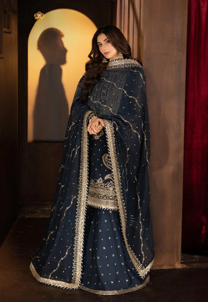 03-Piece Chiffon Suit With Embroidery - Ready To Wear