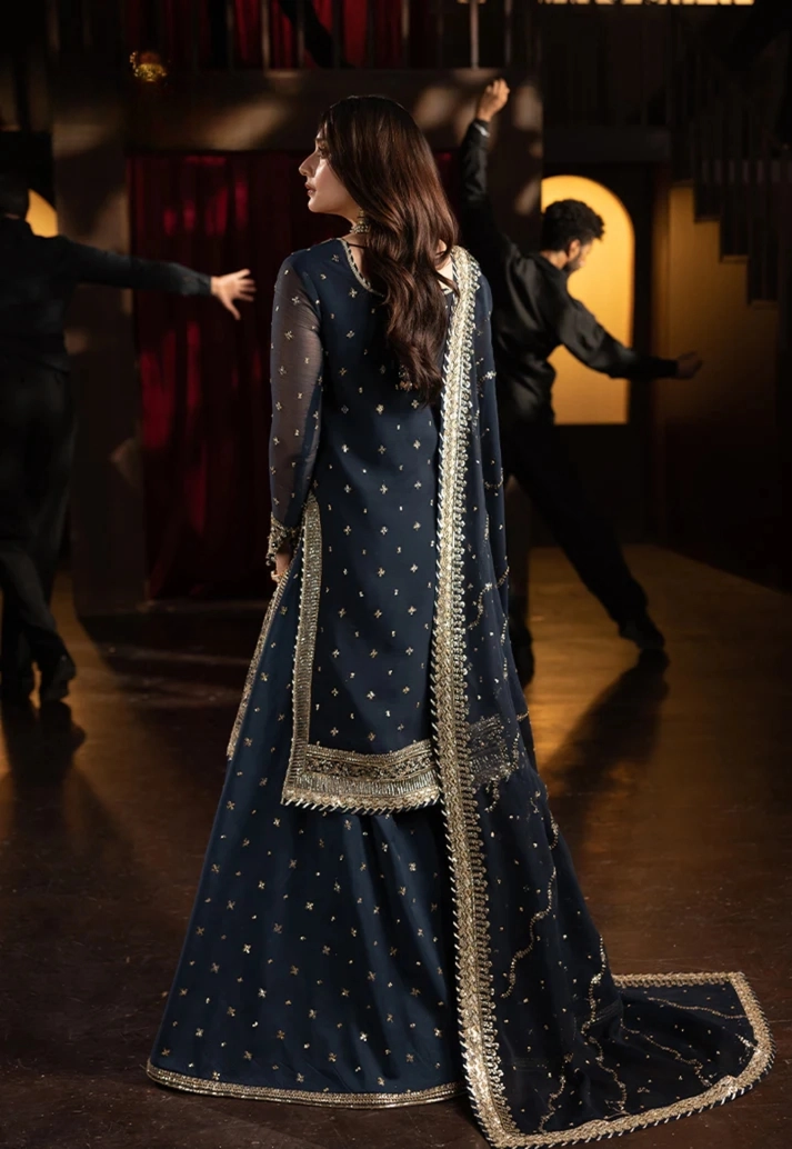03-Piece Chiffon Suit With Embroidery - Ready To Wear
