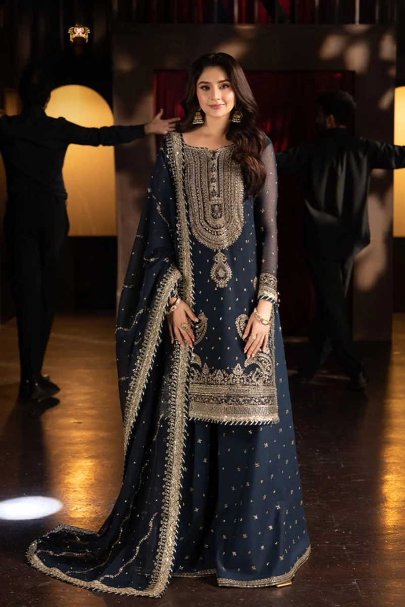 03-Piece Chiffon Suit With Embroidery - Ready To Wear