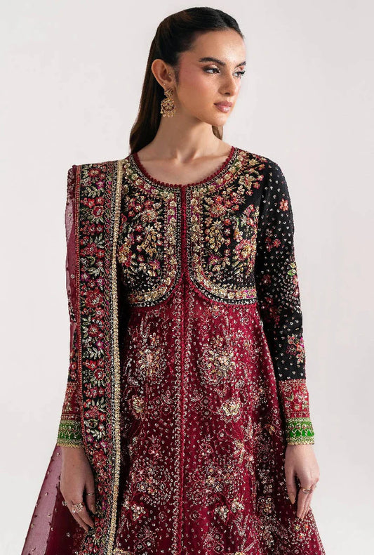 03-Piece Fully Embroidered Rawsilk Bodice With Organza Dupatta - Ready To Wear