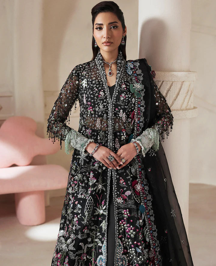 03-Piece Embroidered Organza Hand-Embellishment - Ready To Wear