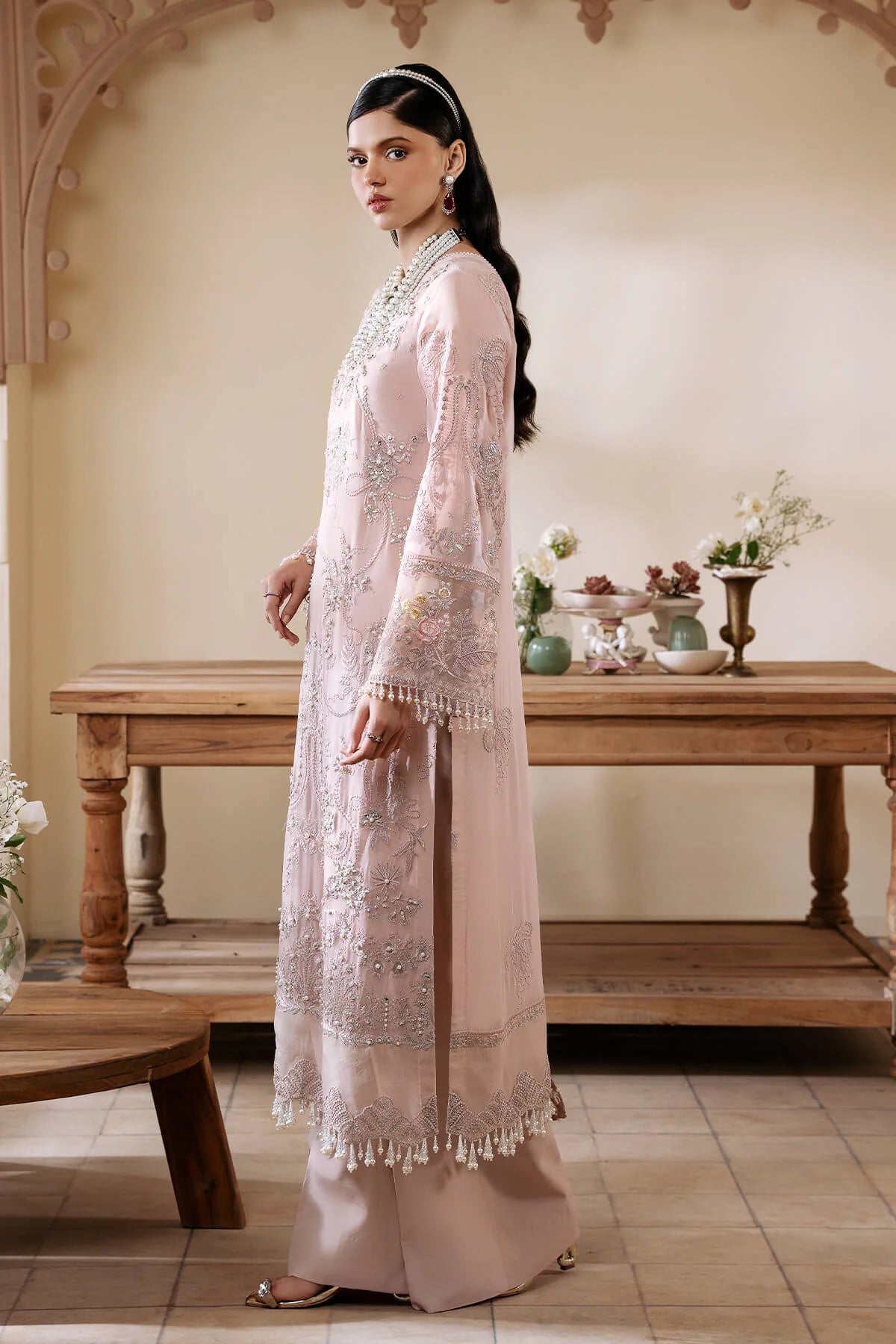 03-Piece Chiffon Suit With Embroidery - Ready To Wear