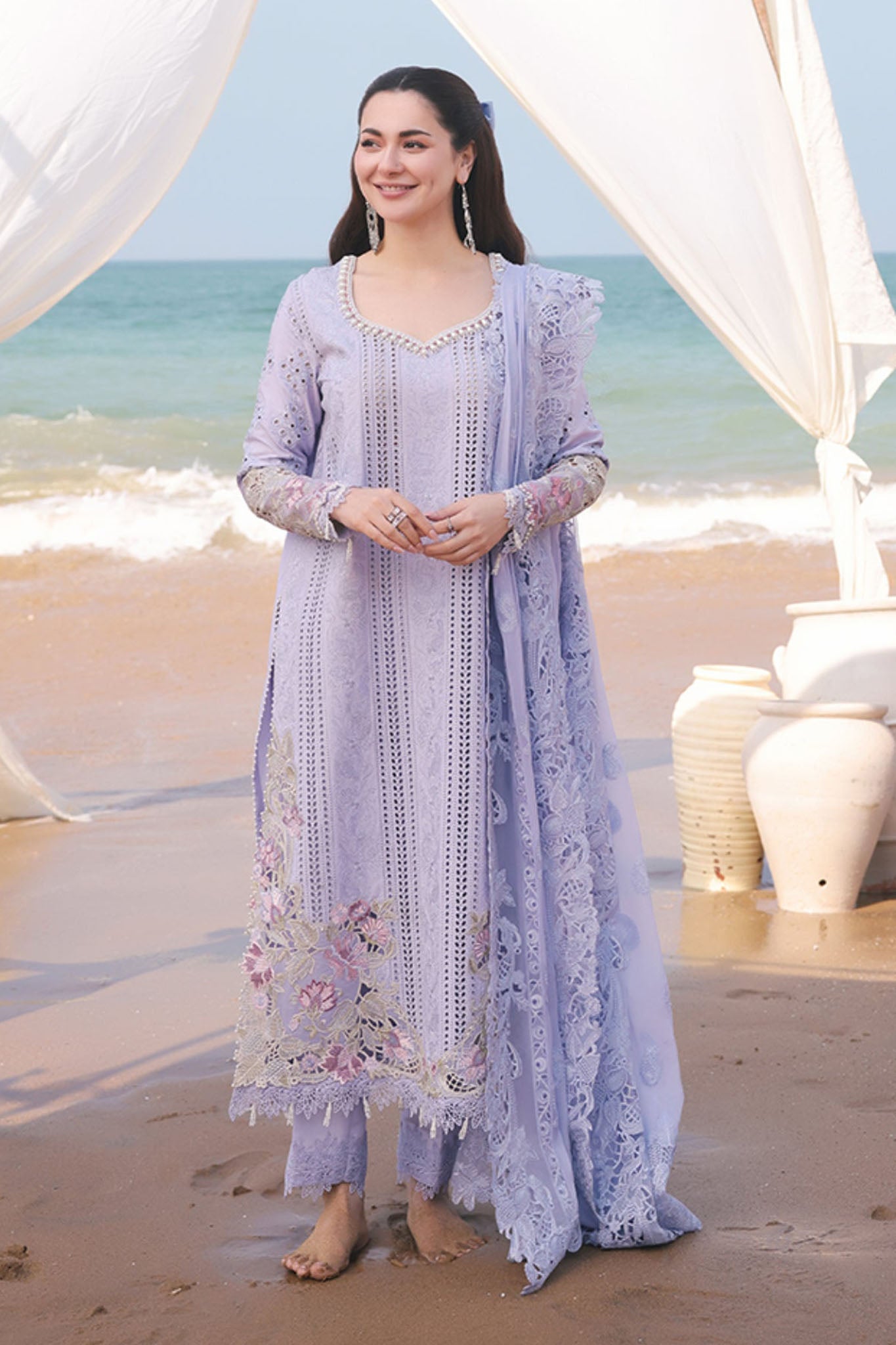 Designer Dress 03-Piece Heavy Embroidered Lawn Suit