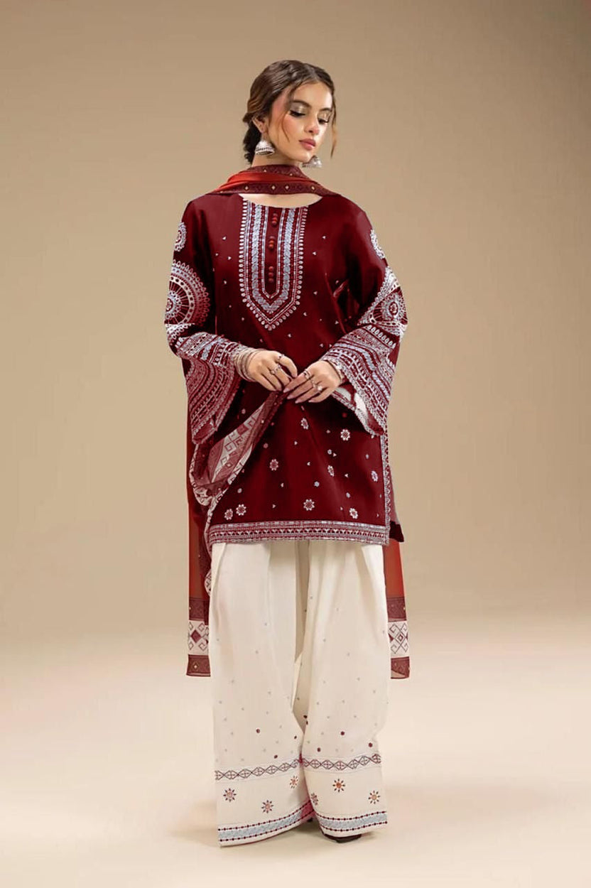 JAZMIN - STITCHED 3PC DHANAK EMBROIDERED SUIT