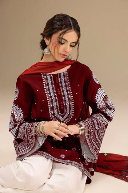 JAZMIN - STITCHED 3PC DHANAK EMBROIDERED SUIT
