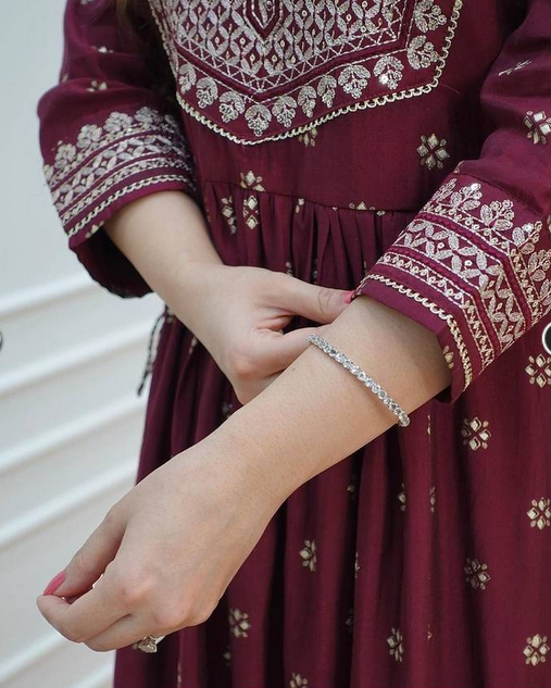 3 Piece Stitched Linen Dress - Ready To Wear