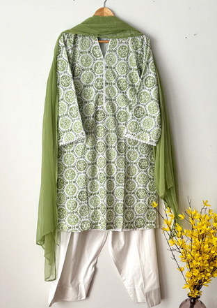 3 Piece Stitched Read to Wear Chikankari Suit