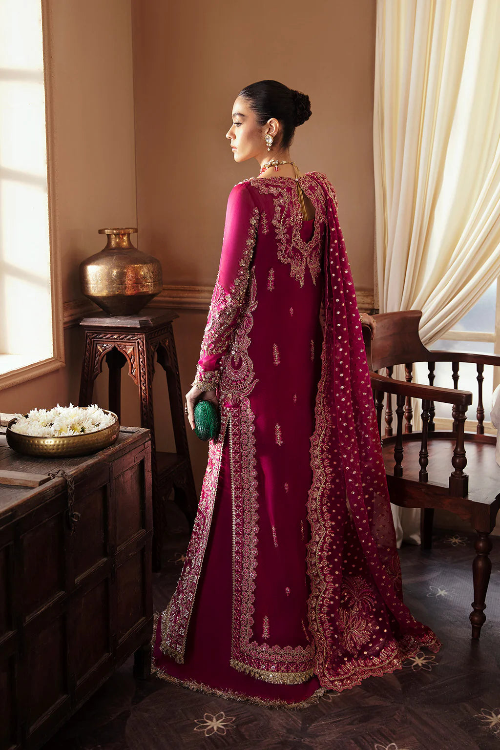 03-Piece Organza Suit With Embroidery - Ready To Wear
