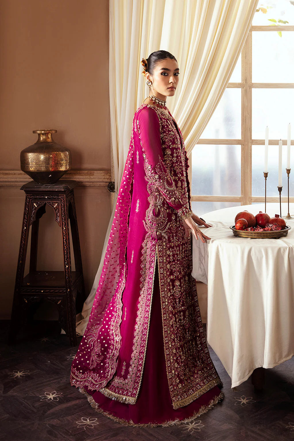 03-Piece Organza Suit With Embroidery - Ready To Wear