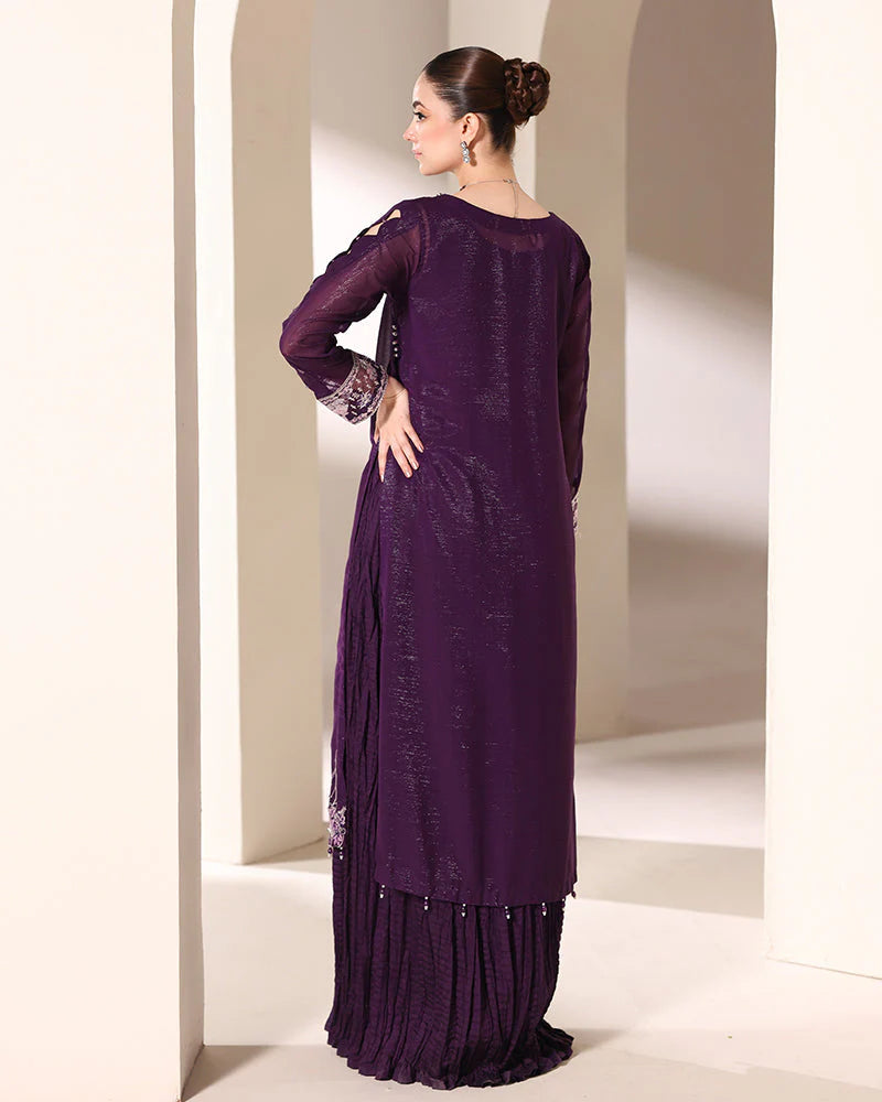 03-Piece Chiffon Suit With Embroidery - Ready To Wear