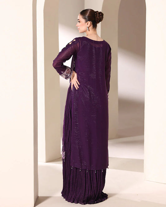 03-Piece Chiffon Suit With Embroidery - Ready To Wear
