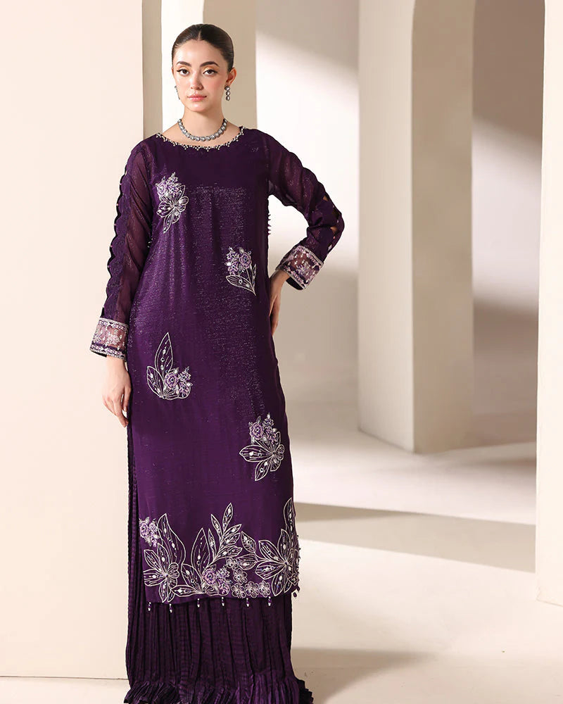 03-Piece Chiffon Suit With Embroidery - Ready To Wear