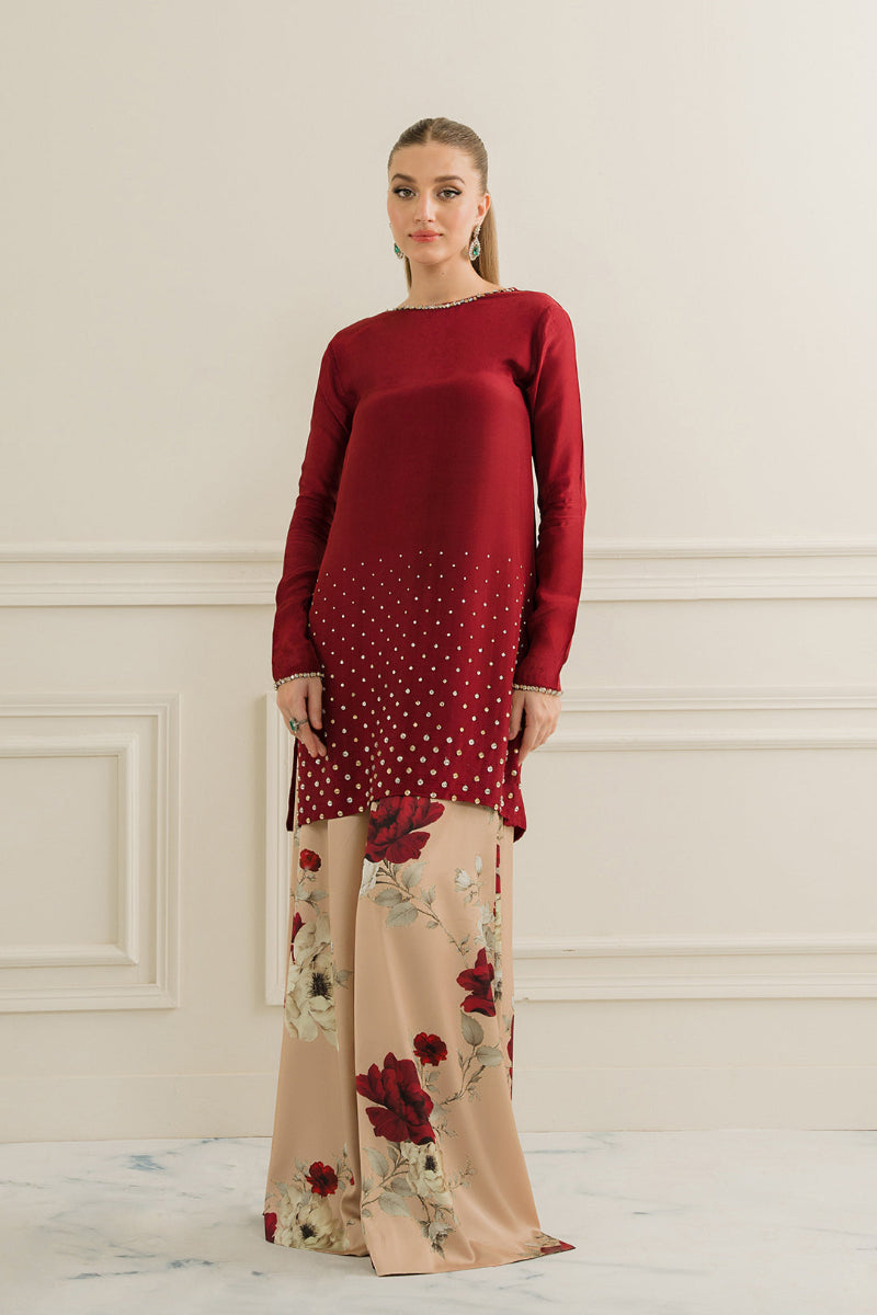 03PCS SILK STITCHED SUIT READY TO WEAR