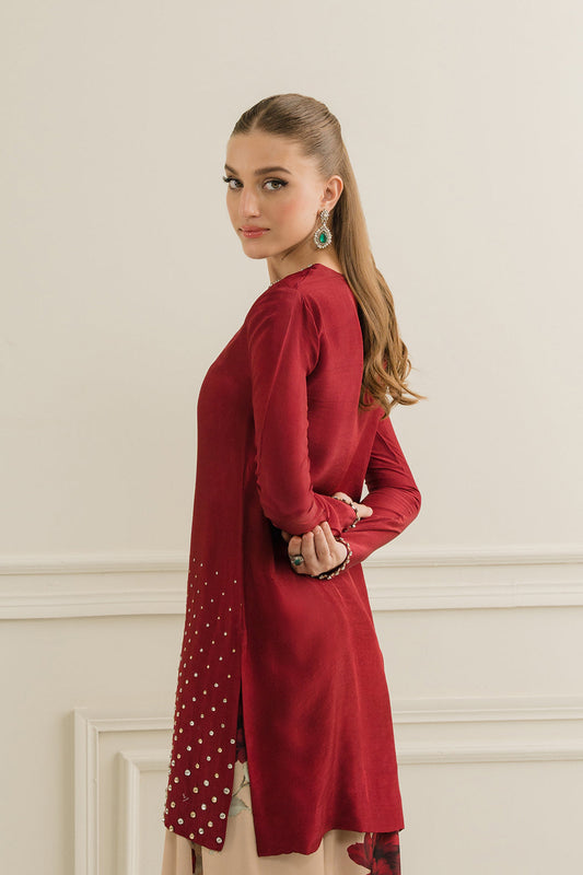 03PCS SILK STITCHED SUIT READY TO WEAR