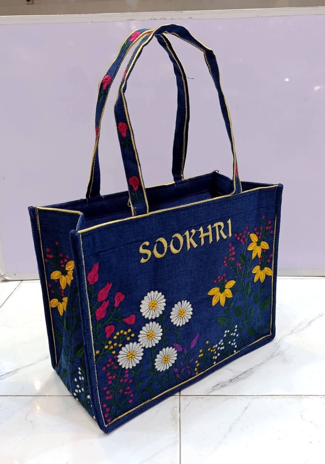 Hand Made Sookhri Branded Embroidery Tote Bags
