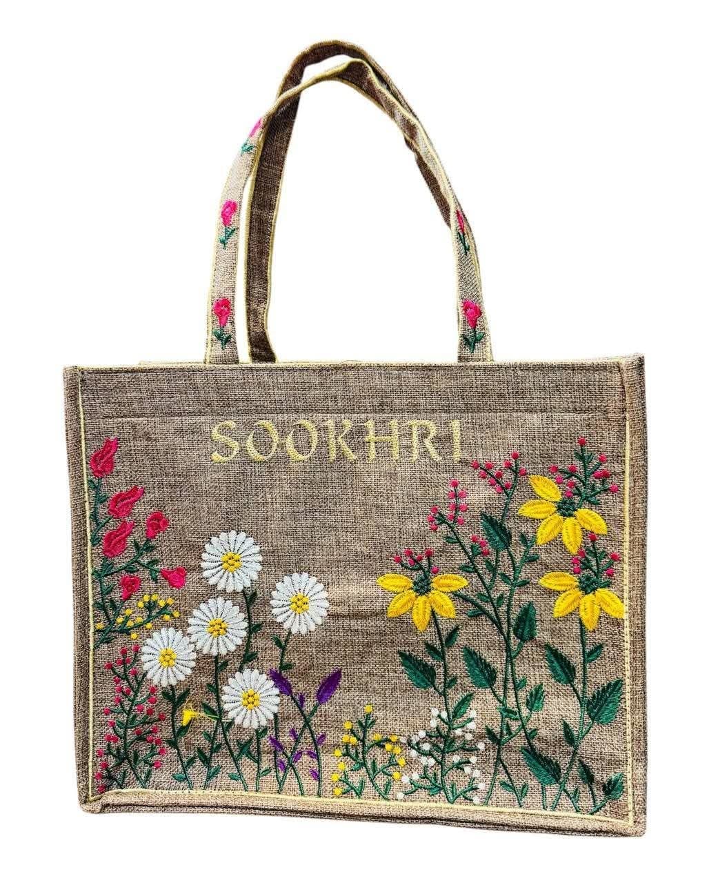 Hand Made Sookhri Branded Embroidery Tote Bags