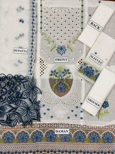 3 Piece Stitched Chikankari Dress - Ready To Wear