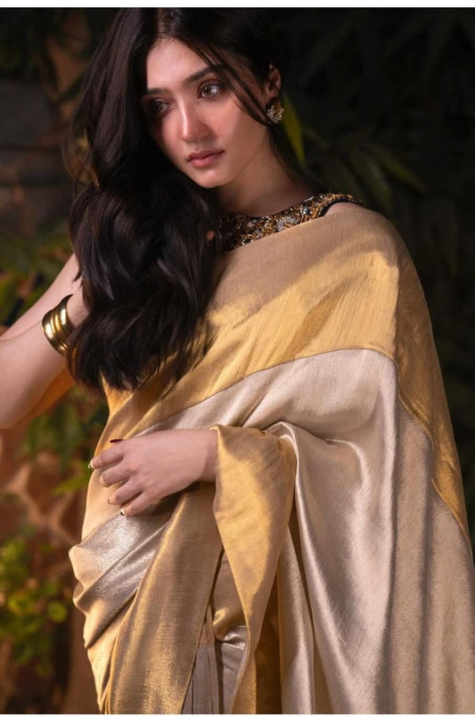 Two Tone Stitched Saare - Ready To Wear