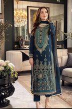 3 Piece Stitched Chiffon Embroidery Dress - Ready To Wear