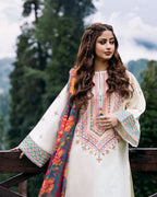 3 Piece Stitched Dhanak Dress for Winter - Ready To Wear