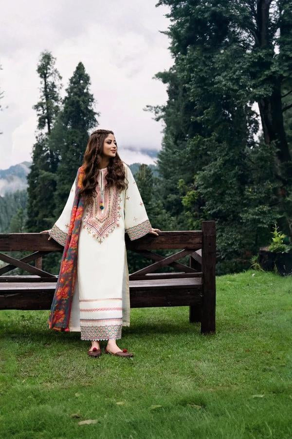 3 Piece Stitched Dhanak Dress for Winter - Ready To Wear