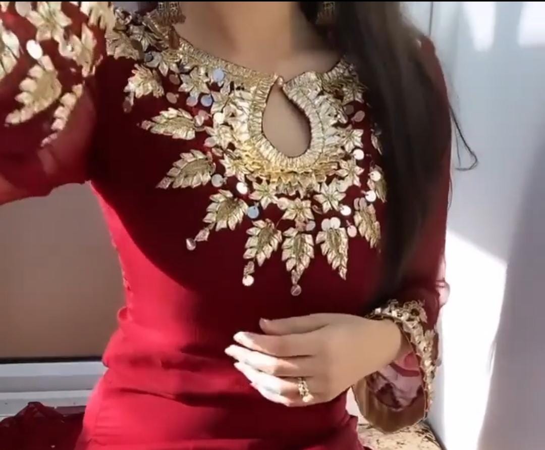 3 Piece Stitched Chiffon Dress - Ready To Wear