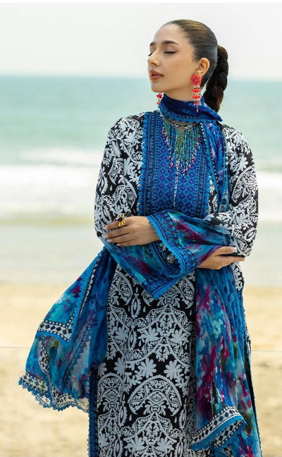 3 Piece Stitched Lawn Dress - Ready To Wear
