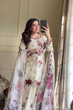 3 Piece Stitched Lawn Dress - Ready To Wear