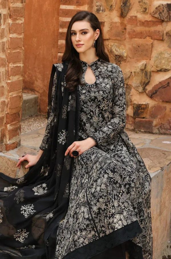 03-Piece Embroidered Lawn Suit With Chiffon Dupatta | Ready To Wear