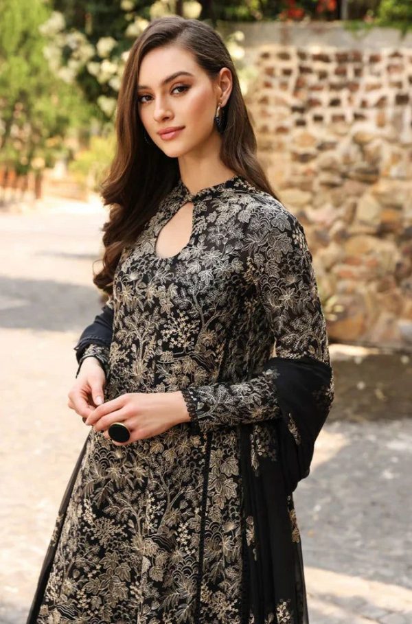 03-Piece Embroidered Lawn Suit With Chiffon Dupatta | Ready To Wear