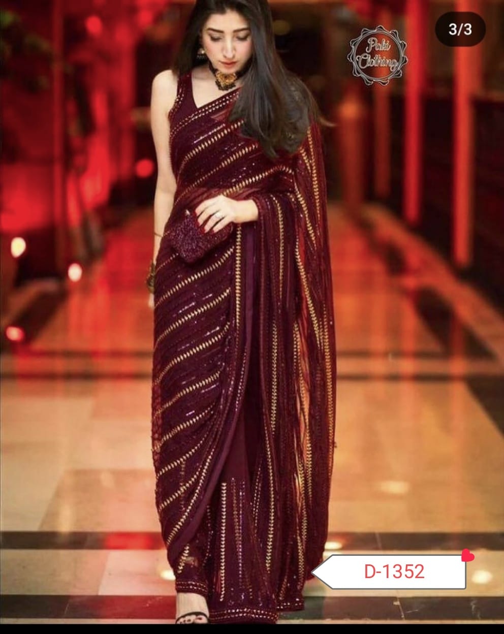 Stitched Chiffon Saare - Ready To Wear