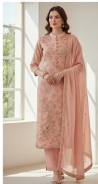 3 Piece Stitched Chiffon Dress - Ready To Wear